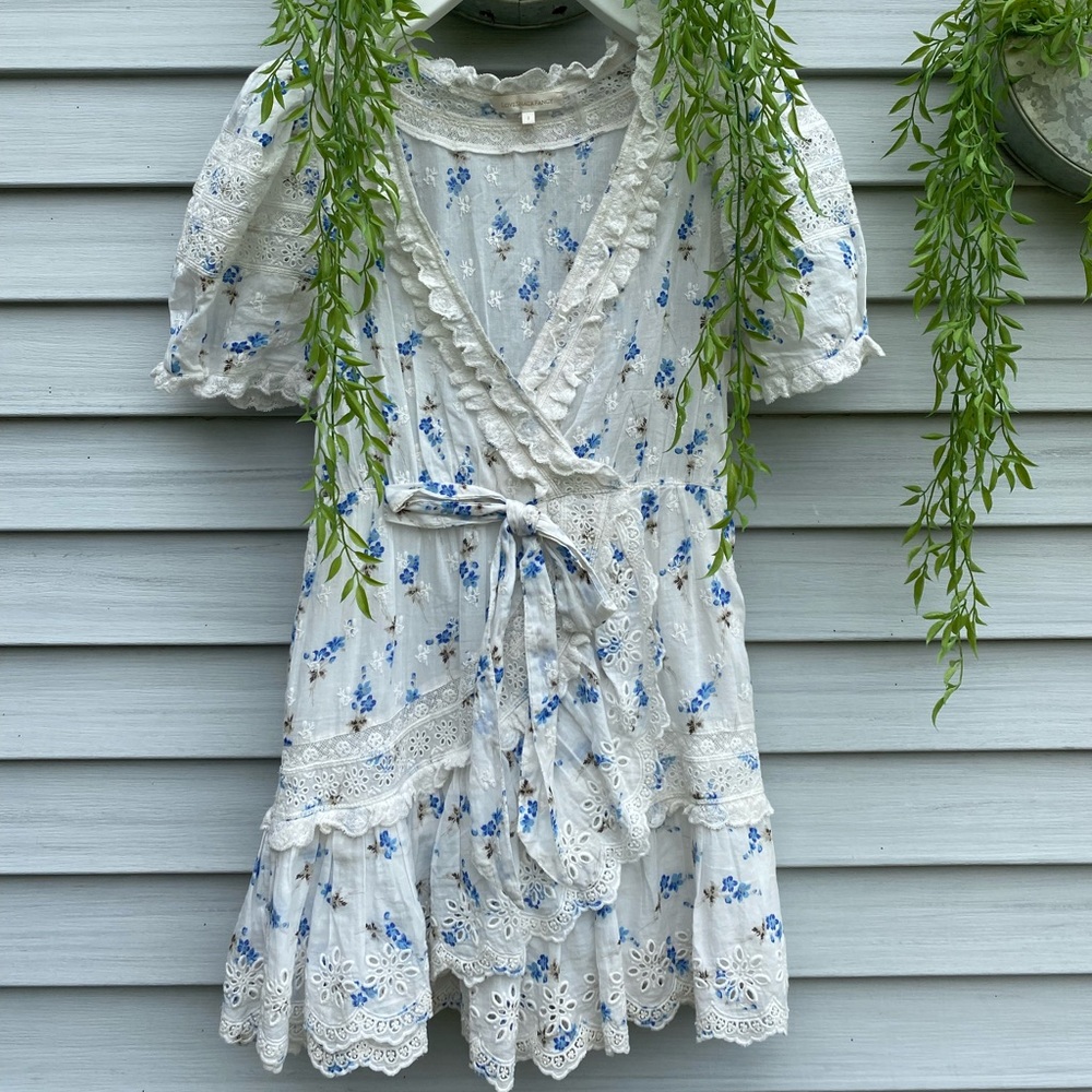 loveshackfancy blue and white floral dress